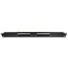 12 Port Cat6 Patch Panel Black border=