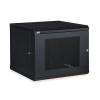 9U LINIER Fixed Wall Mount Cabinet - Vented Door border=