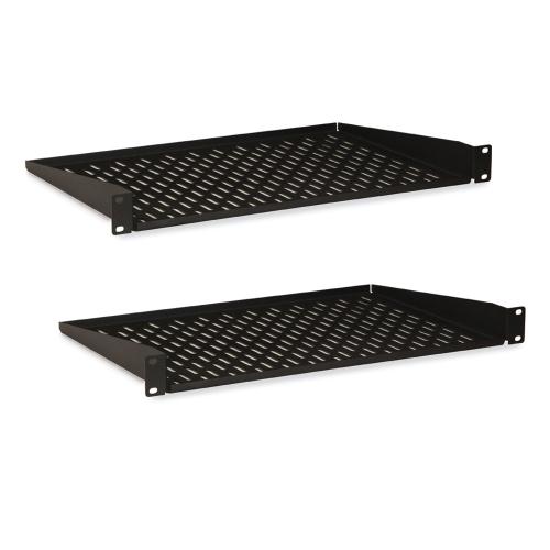 1U 12 Inch Vented Component Shelf - 2 Pack