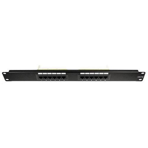 12 Port Cat6 Patch Panel Black