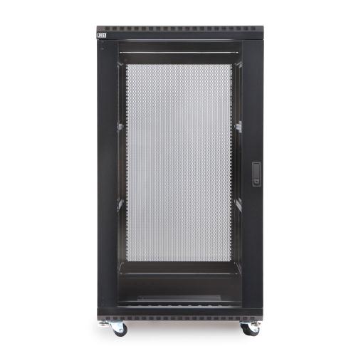 22U LINIER Server Cabinet - Glass/Vented Doors - 24" Depth