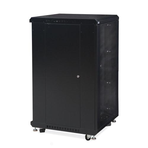 22U LINIER Server Cabinet - Glass/Glass Doors - 24" Depth