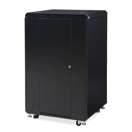 22U LINIER Server Cabinet - Solid/Solid Doors - 24" Depth