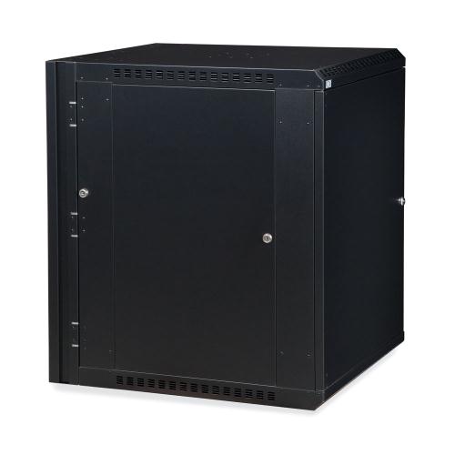 15U LINIER Swing-Out Wall Mount Cabinet - Solid Door
