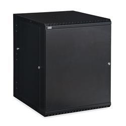 15U LINIER Swing-Out Wall Mount Cabinet - Solid Door