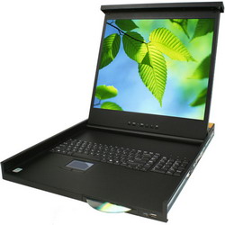 1U 17 Inch LCD Rackmount Console w/ DVD-RW and USB Port for Peripheral Devices