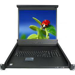1U 19 Inch LCD Rackmount Console with 2x USB Ports