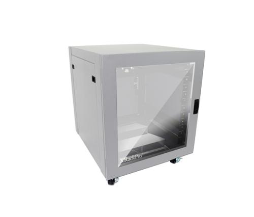 XRackPro2 12U STUDIO Rack Noise Reduction Rackmount Enclosure Cabinet in Platinum Gray